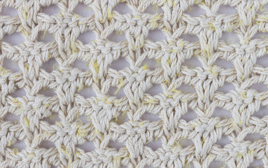 Yellow Knitting Pattern or Knitted Pattern Background Close Up View