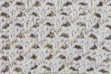 Yellow Knitting Texture or Knitted Textuer Background Close Up View