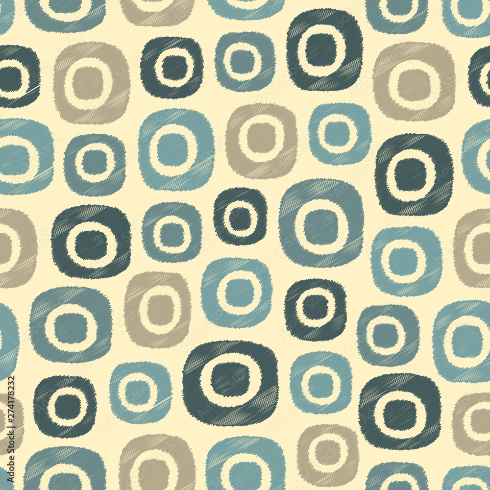 Fototapete seamless abstract ikat pattern with the image of oval geometric shapes