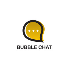 Bubble chat logo design inspiration vector template