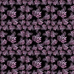 Fototapeta premium Lily pattern with watercolor painted ornament. Floral background. Hand painted illustration