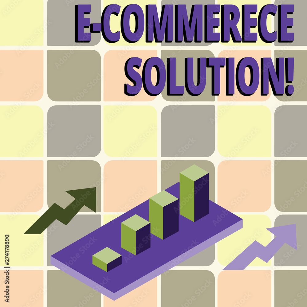 Poster conceptual hand writing showing e commerce solution. concept meaning software used by business in se