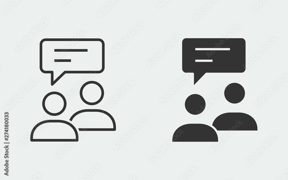 Poster chatting vector icon for graphic and web design.