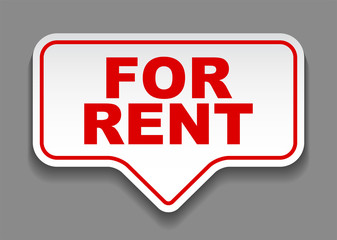 red vector banner for rent