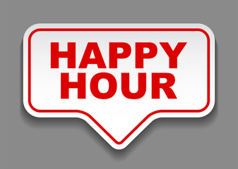 red vector banner happy hour