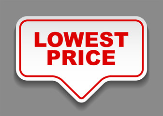 red vector banner lowest price