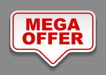 red vector banner mega offer