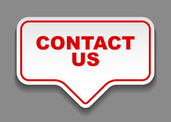 red vector banner contact us