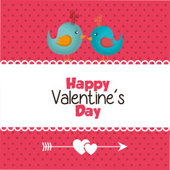 Happy Valentines Day Card, vector illustration