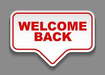 red vector banner welcome back