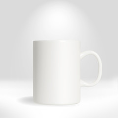 Coffee mug on white background, White Coffee mug mockup, 3D, Blank coffee cup