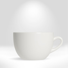 Coffee mug on white background, White Coffee mug mockup, 3D, Blank coffee cup