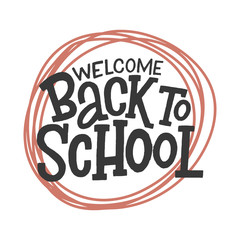 Back to school vector hand drawn doodle lettering inscription isolated on white background.