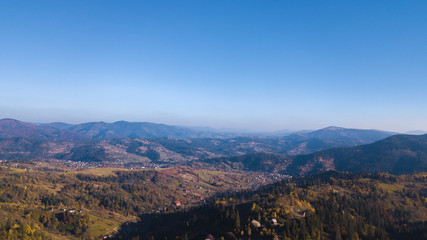 Naklejka premium Carpathian Mountines with blue sky