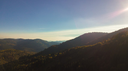 Carpathian Mountines with blue sky