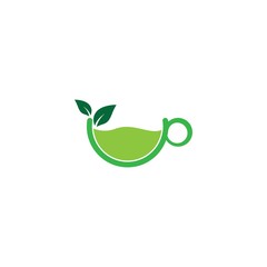 Green tea vector logo illustration