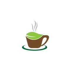 Green tea vector logo illustration