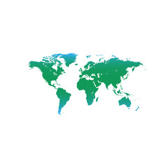 Fototapeta na wymiar World map green isolated