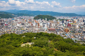 Matsuyama cityscape and matsuyama castle ,Shikoku,Japan