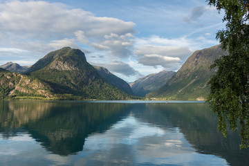 Naklejka na ściany i meble Oppstrynsvatnet lake, near Oppstryn, Norway