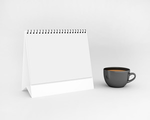 Blank Calendar with coffee cup