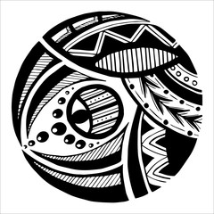 Polynesian Tattoo Design. Black and White