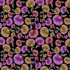 Watercolor background with apples