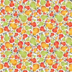 Watercolor background with pears