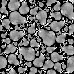 Watercolor background with pears