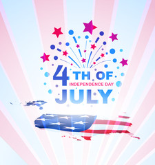 Patriotic holiday design. USA celebration on July 4th