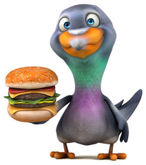 Fun pigeon - 3D Illustration