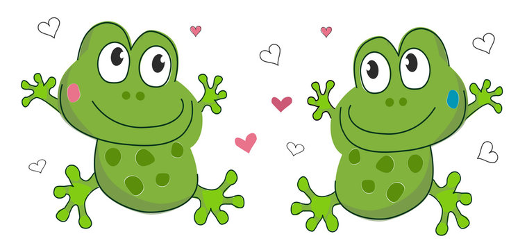 Frogs in love, vector illustration. eps
