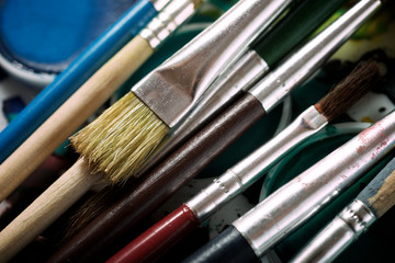 Fototapeta premium Watercolorist tools view