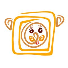 spiral lion head, creative image of animal