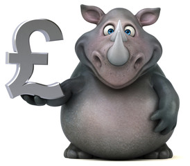 Fun rhino - 3D Illustration