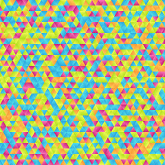Bright Colorful Mosaic Background of Triangles.