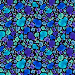 Watercolor illustration is isolated on white background. Seamless autumn pattern with apple, pear and leaves