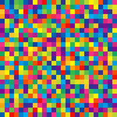 Seamless Pattern of Bright Colorful Squares for Children Wrapping-paper.