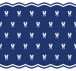 Sea pattern of seahorses on blue background