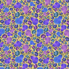 seamless pattern with blue flowers