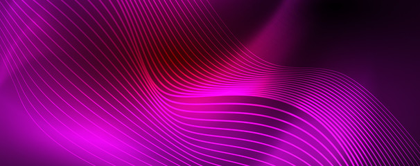 Shiny neon lines techno magic futuristic background, magic energy space light concept, abstract background wallpaper design