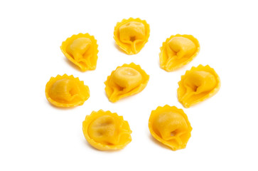 Italian fettuccine ravioli isolated