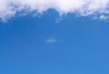 White clouds pattern on bright blue sky background and copy space
