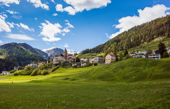 Ramosch Switzerland Mountains Landscape