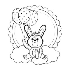 Rabbit and baby shower symbol design