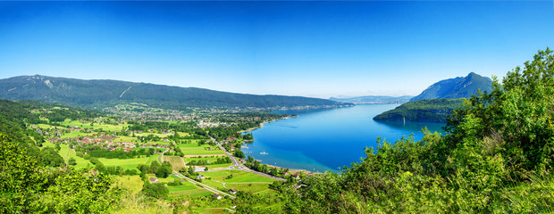 view of lake of Annecy, french Alps - obrazy, fototapety, plakaty