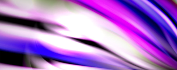 Fluid color waves with light effects, vector abstract background