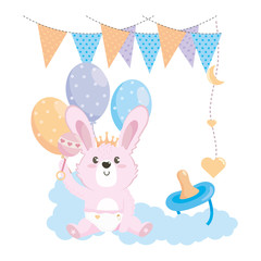 baby shower symbol and rabbit design