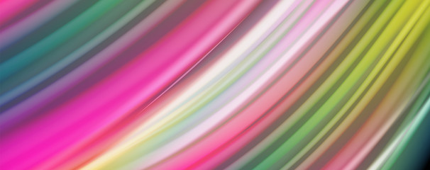 Fluid liquid color wave lines, glowing colorful light effect, abstract composition template. Geometric technology abstract pattern. Movement concept