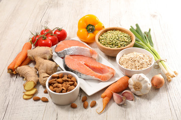 raw food collection, healthy food concept